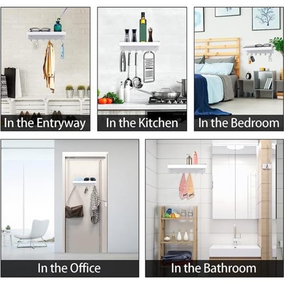 Key Holder for Wall Decorative,Wall Mounted Key&Mail Organizer,Adhesive Key Rack - Picture 5 of 6